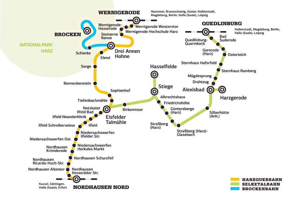 Bahnstrecken der HSB im Harz